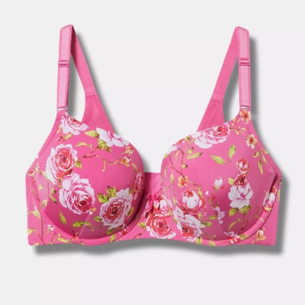 Torrid Pink Floral Bra